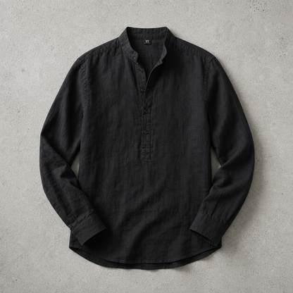 Men's Popover Shirt - Roll Tab Sleeve Casual Shirt