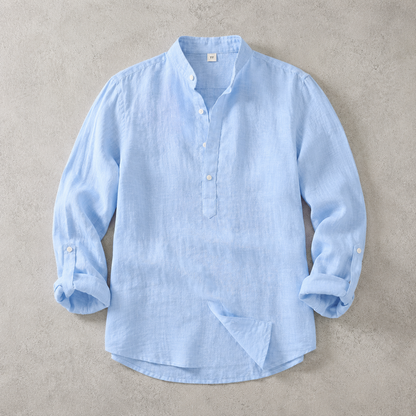 Men's Popover Shirt - Roll Tab Sleeve Casual Shirt