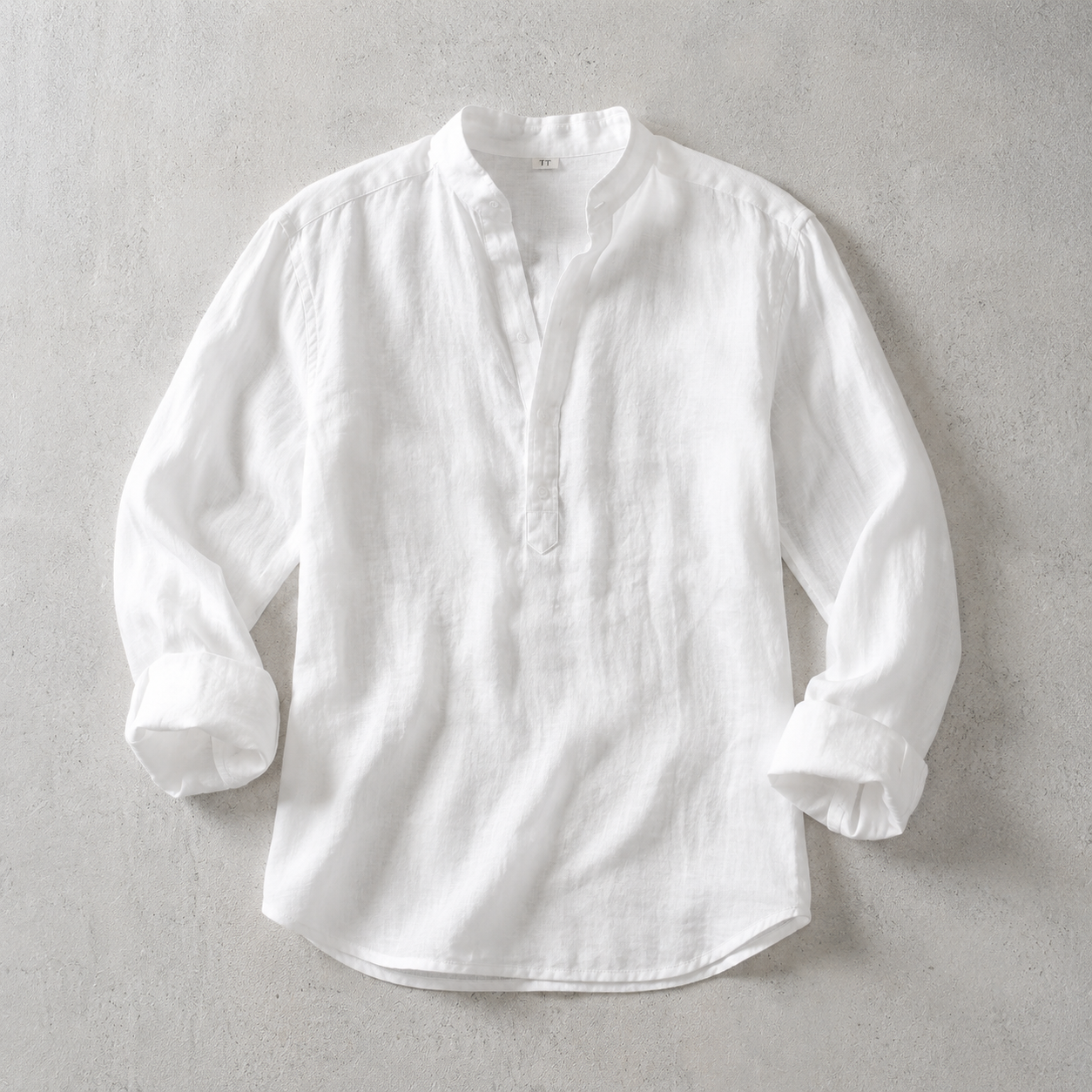 Men's Popover Shirt - Roll Tab Sleeve Casual Shirt