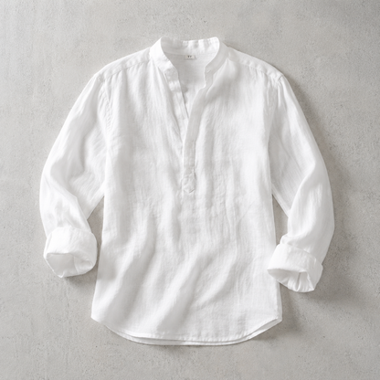 Men's Popover Shirt - Roll Tab Sleeve Casual Shirt