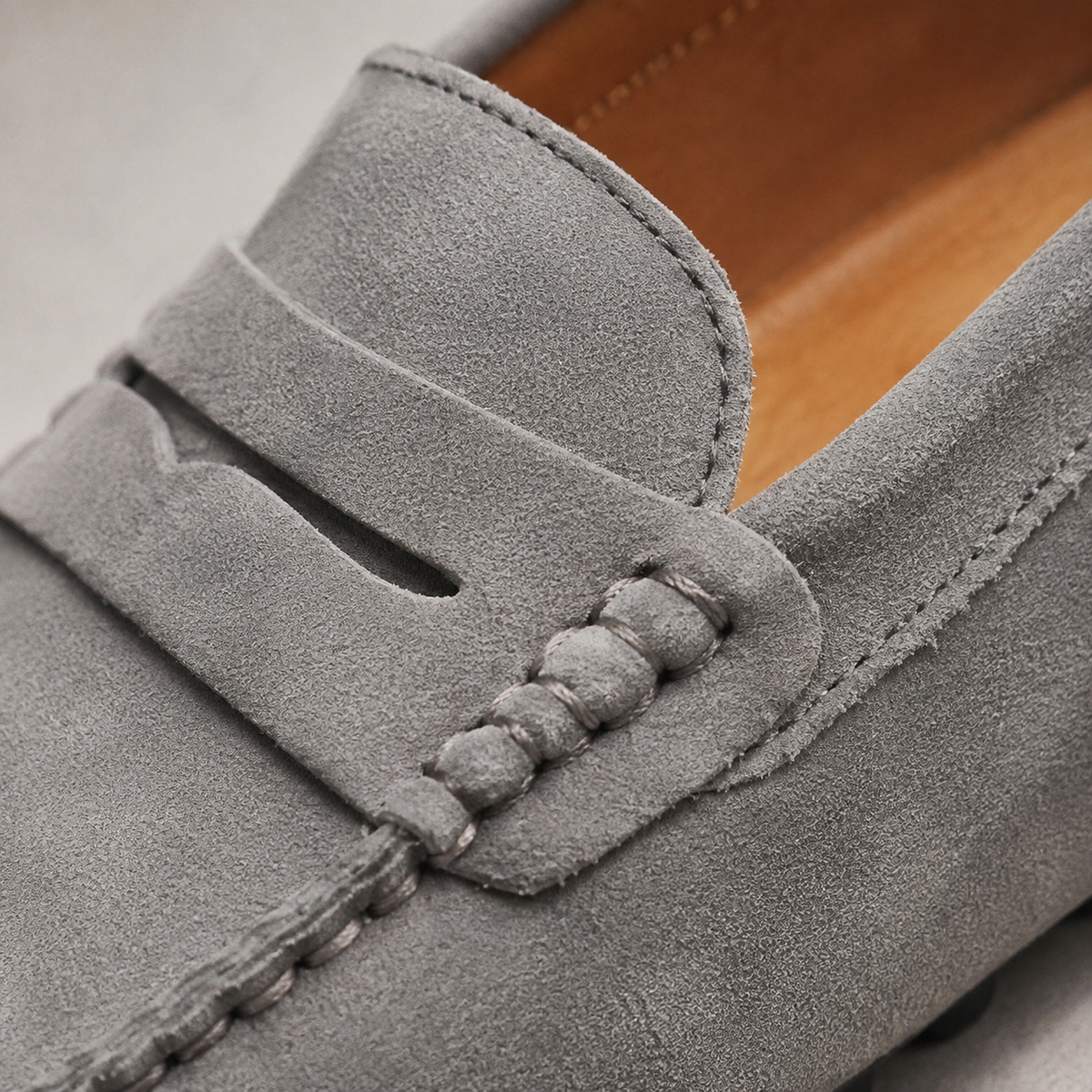 Men's Suede Driving Loafers - Penny Strap Slip On Shoes