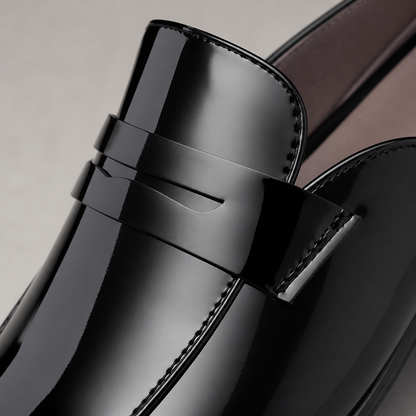 Men's Leather Loafers - Backless Mule Slip On Shoes