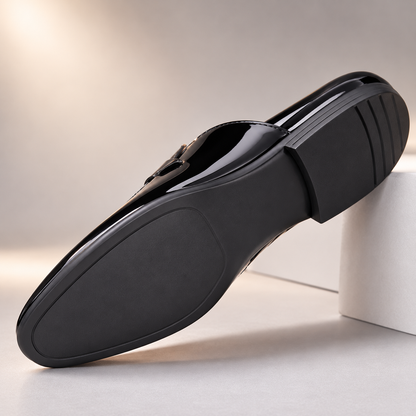 Men's Leather Loafers - Backless Mule Slip On Shoes