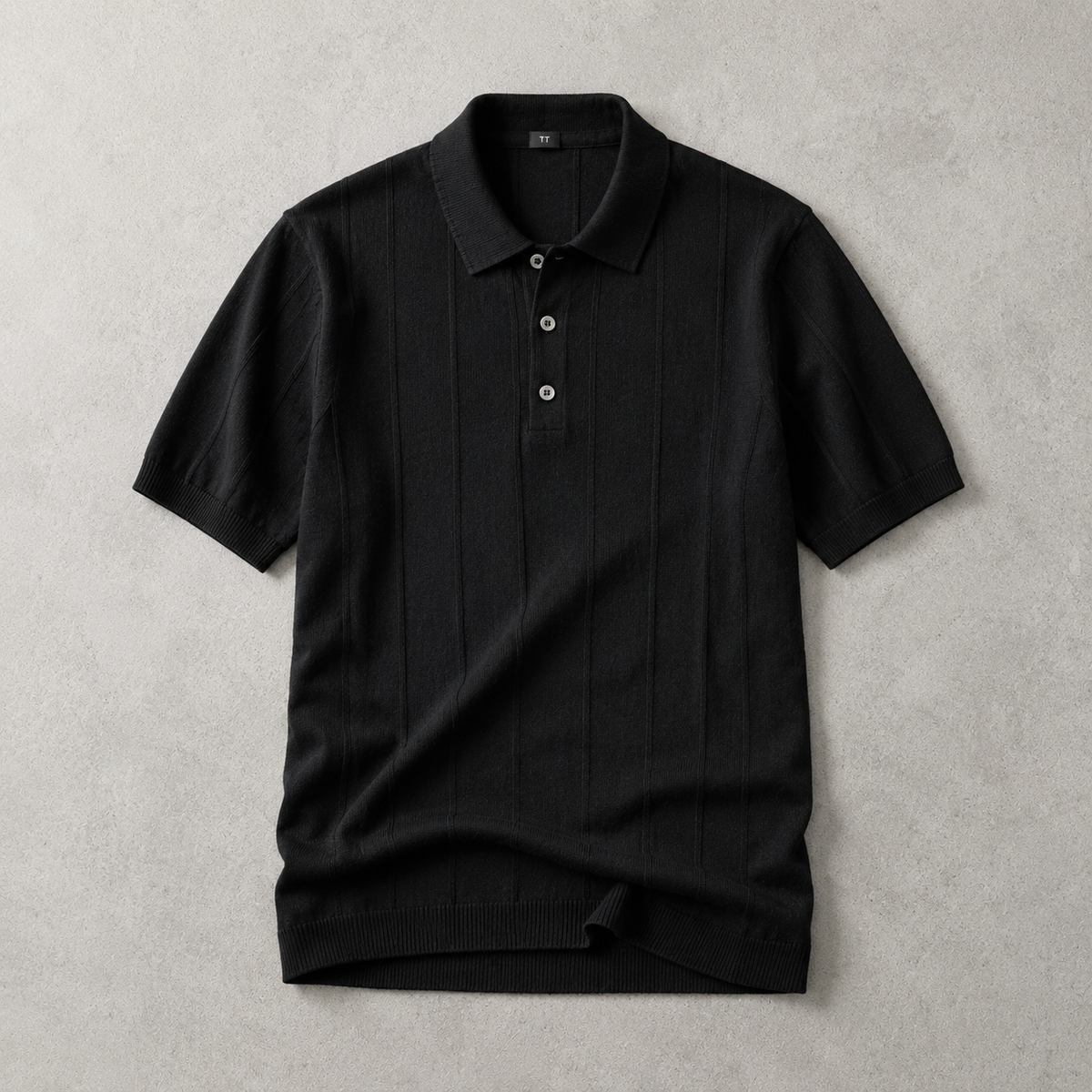 Men's Knit Polo Shirt - Short Sleeve Casual Top