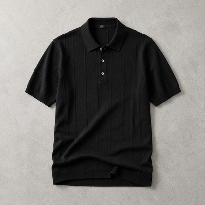 Men's Knit Polo Shirt - Short Sleeve Casual Top