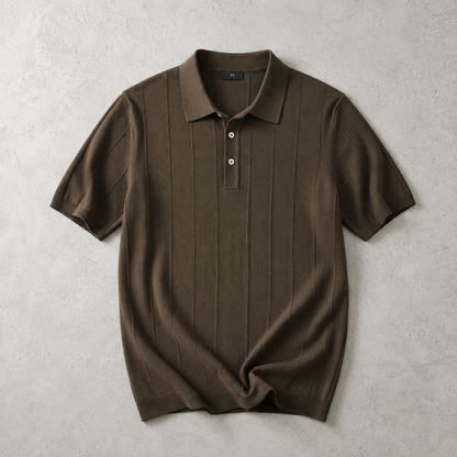 Men's Knit Polo Shirt - Short Sleeve Casual Top