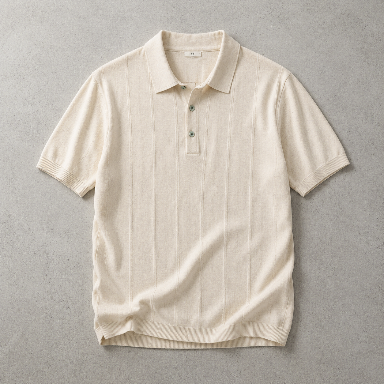 Men's Knit Polo Shirt - Short Sleeve Casual Top
