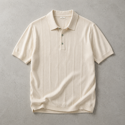 Men's Knit Polo Shirt - Short Sleeve Casual Top