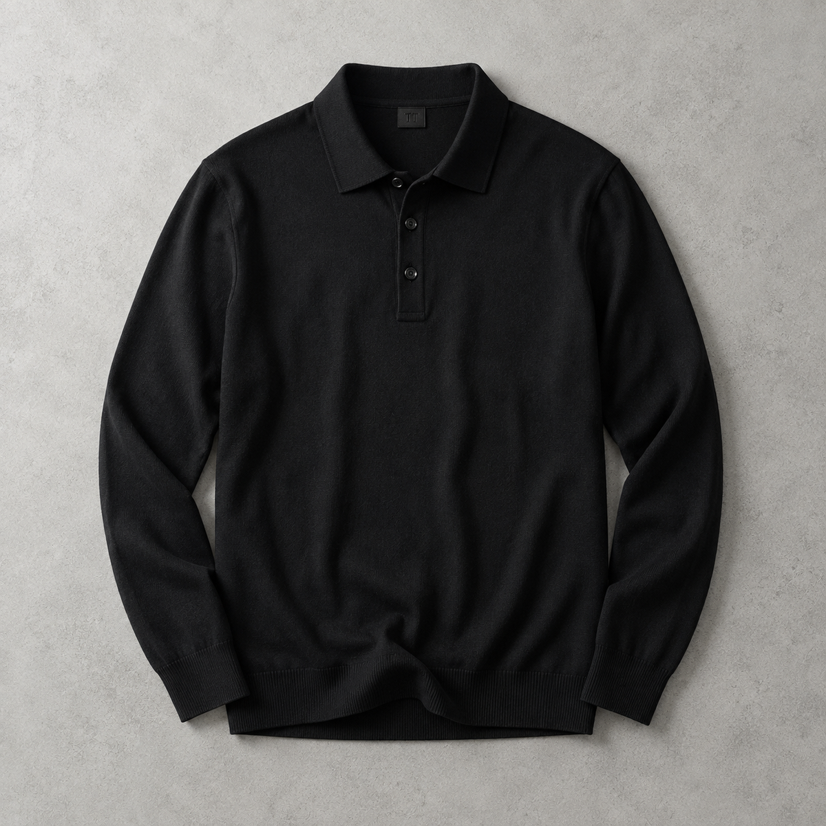Men's Long Sleeve Polo Shirt - Knit Pullover Sweater