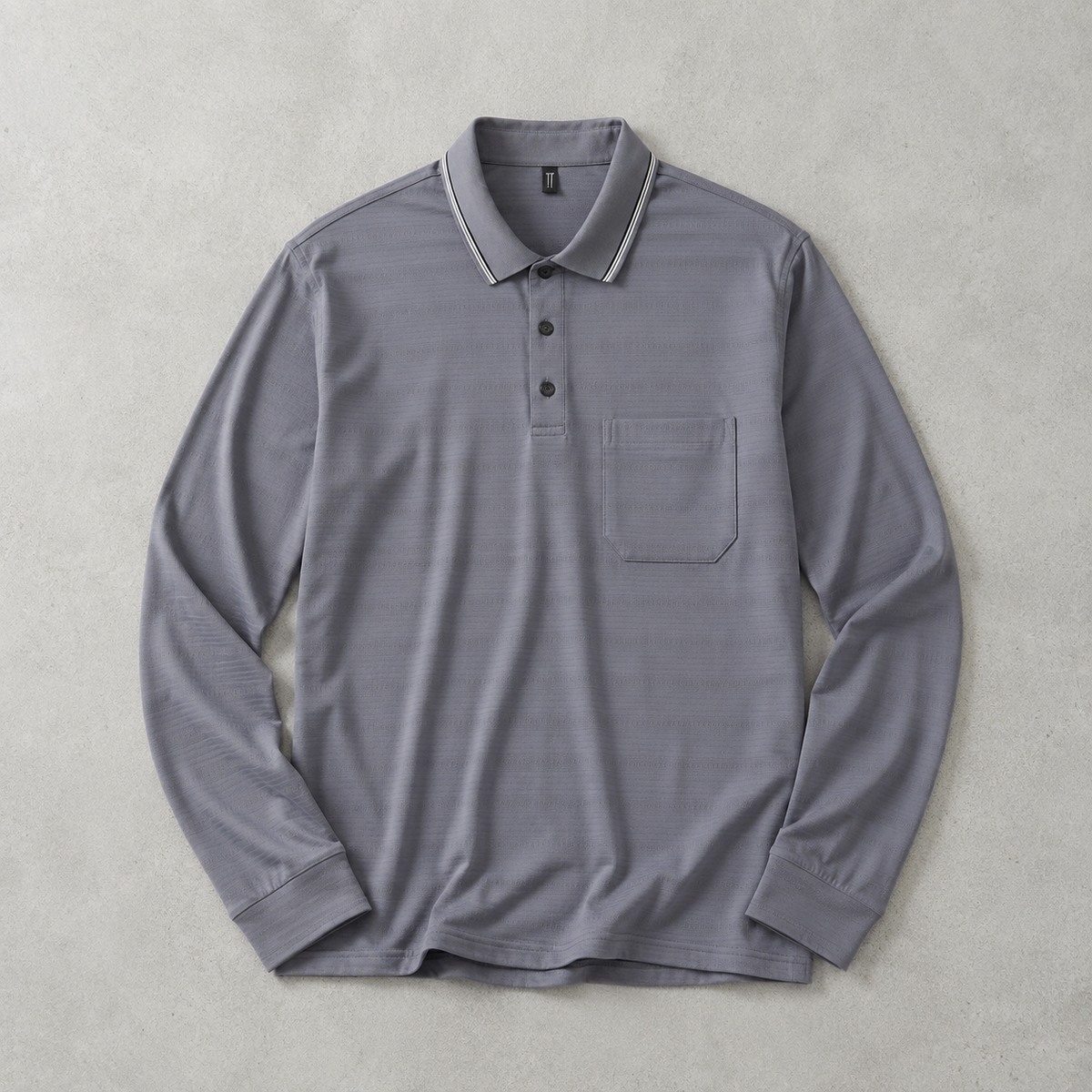 Men's Long Sleeve Polo Shirt - Knit Tipped Collar Sweater