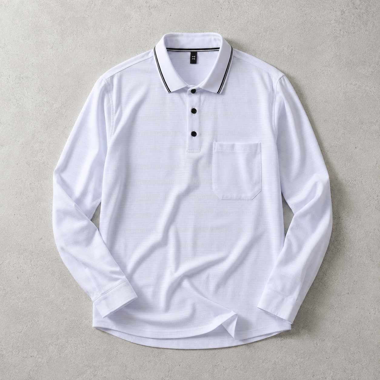Men's Long Sleeve Polo Shirt - Knit Tipped Collar Sweater
