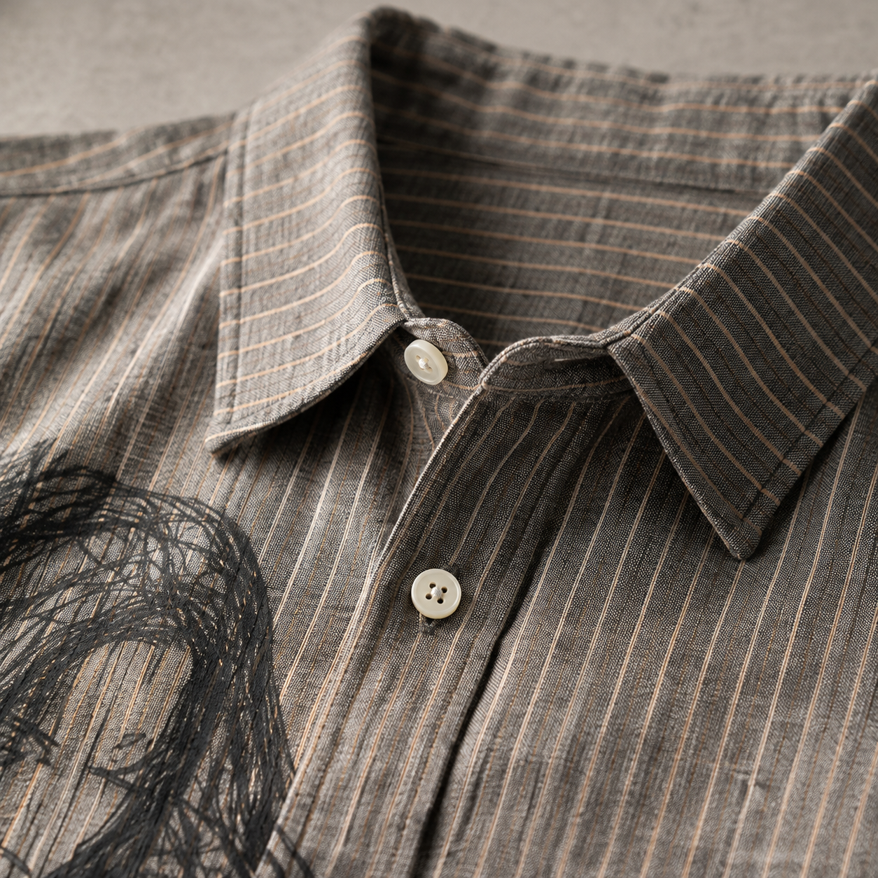 Men's Striped Shirt - Short Sleeve Casual Button Down