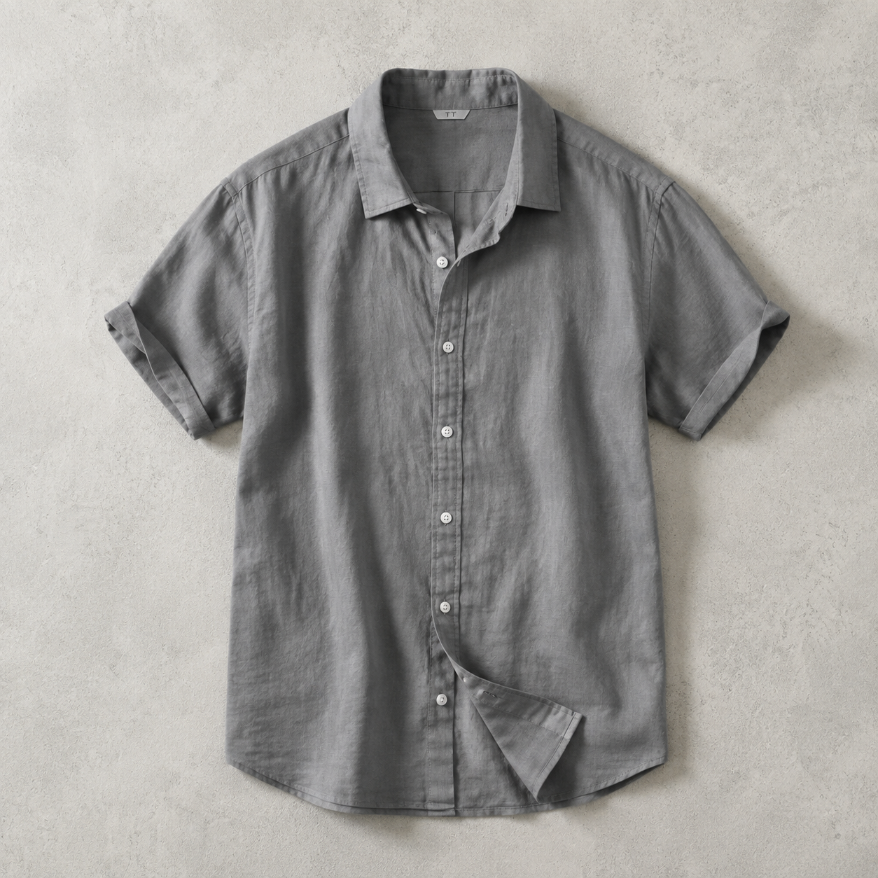 Men's Linen Shirt - Short Sleeve Casual Button Down