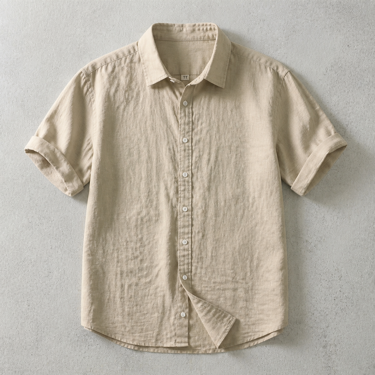 Men's Linen Shirt - Short Sleeve Casual Button Down