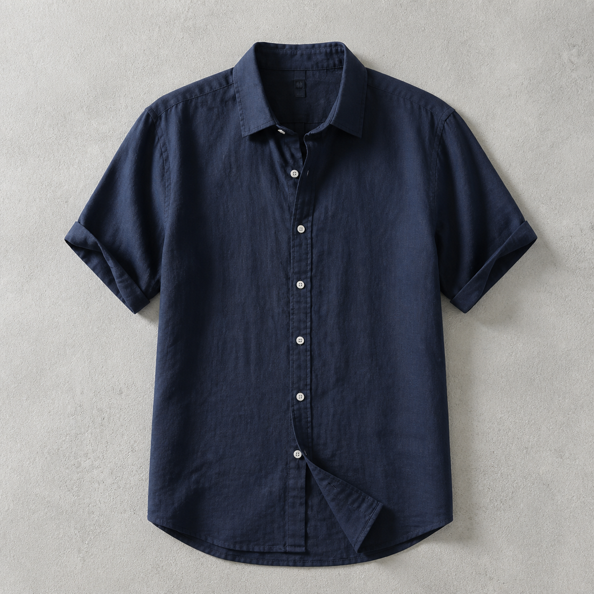 Men's Linen Shirt - Short Sleeve Casual Button Down
