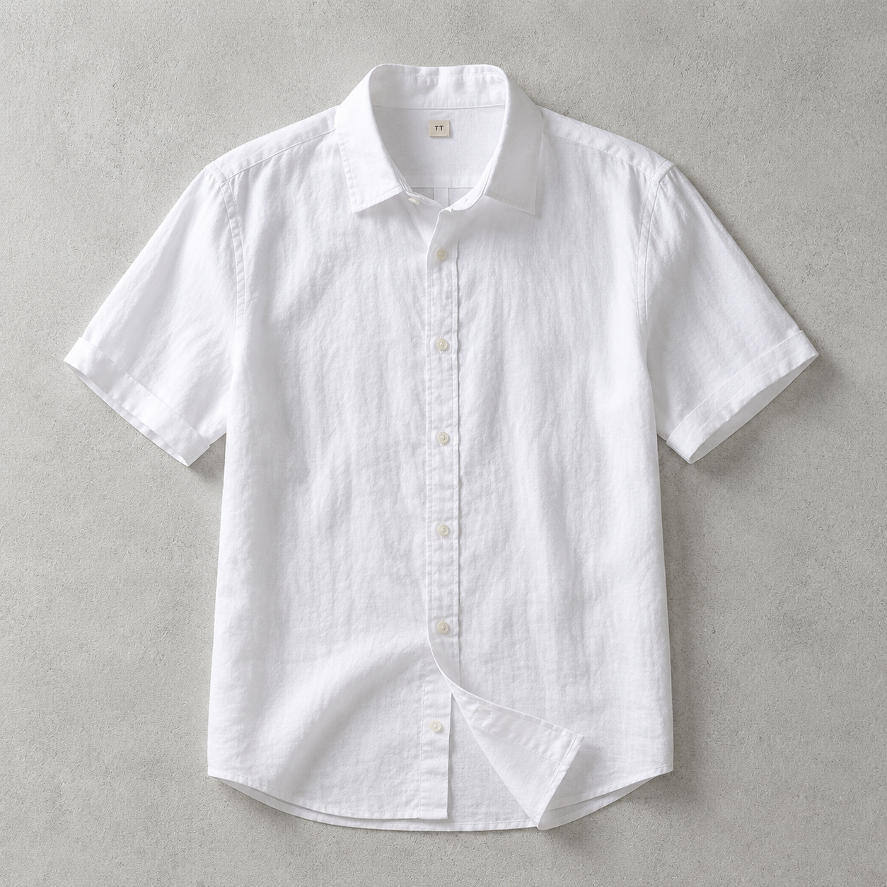 Men's Linen Shirt - Short Sleeve Casual Button Down