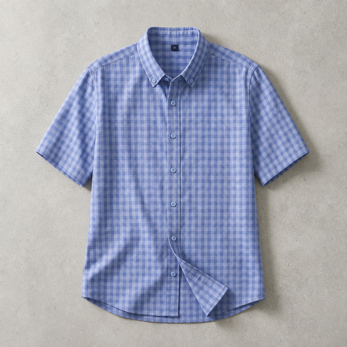 Men's Plaid Shirt - Short Sleeve Casual Button Down