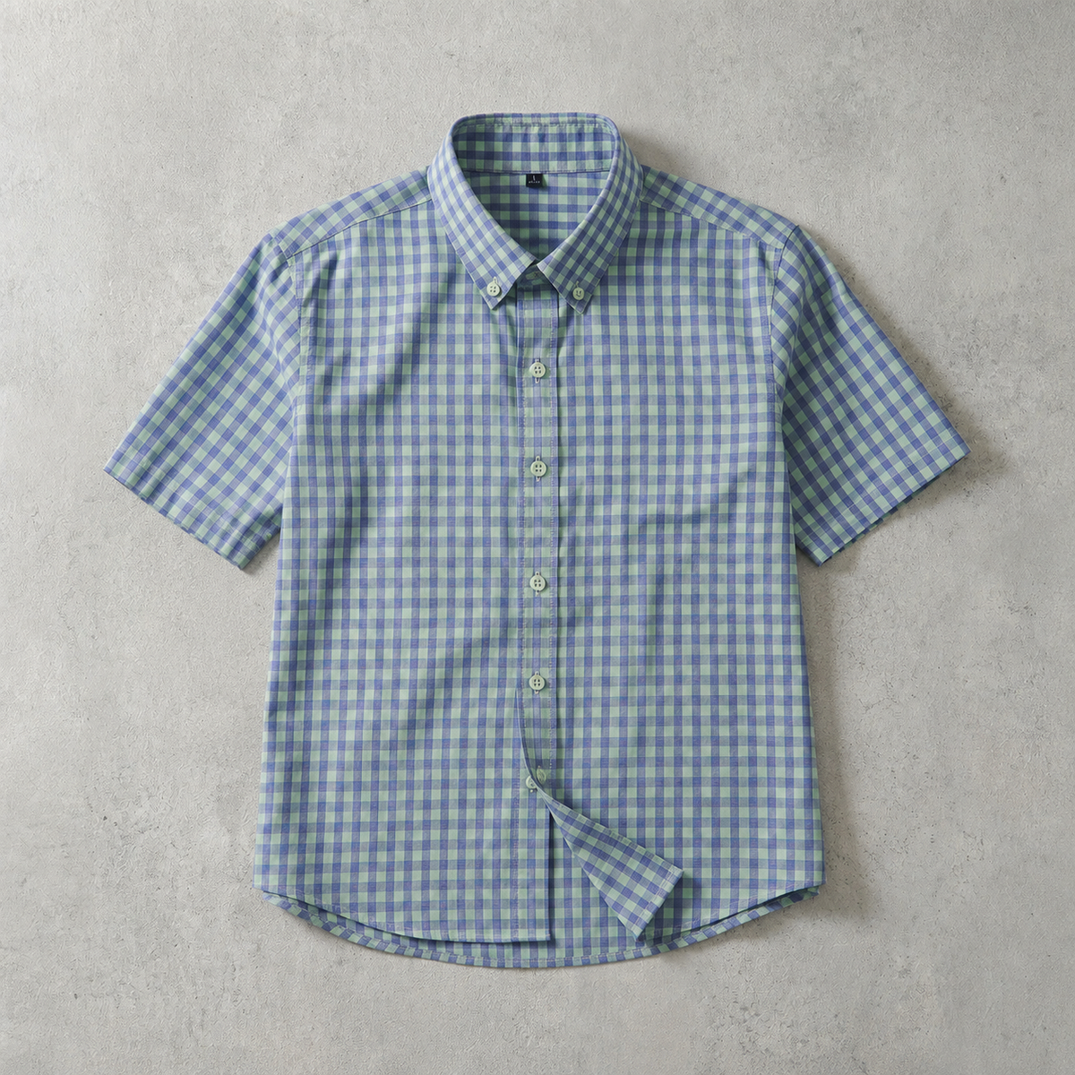 Men's Plaid Shirt - Short Sleeve Casual Button Down