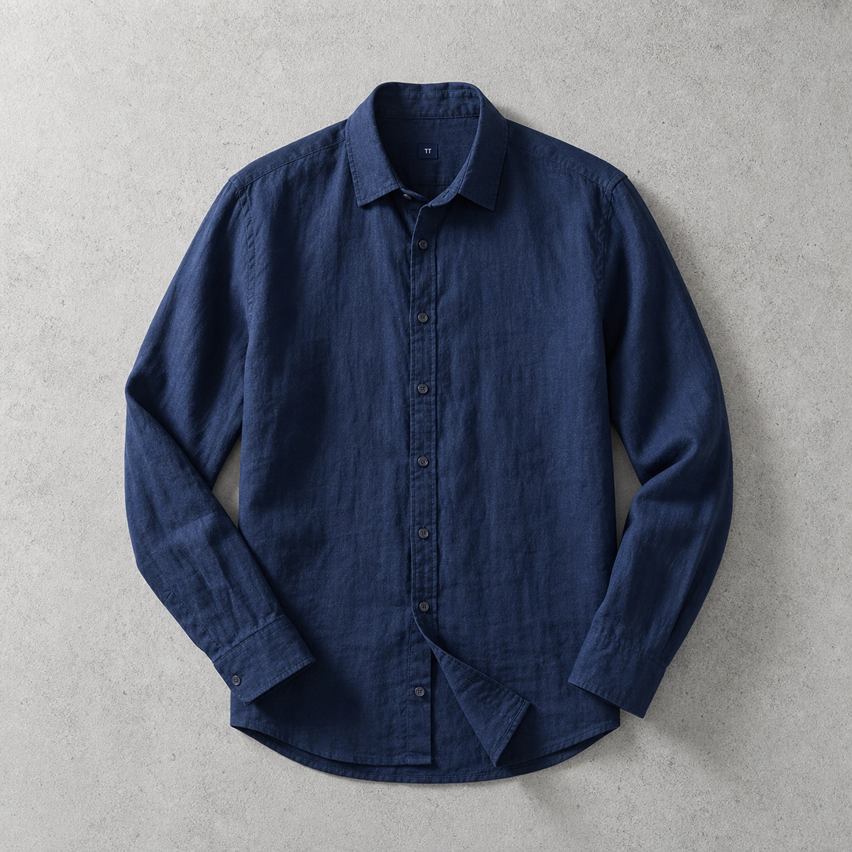 Men's Cotton Linen Shirt - Long Sleeve Casual Button Down