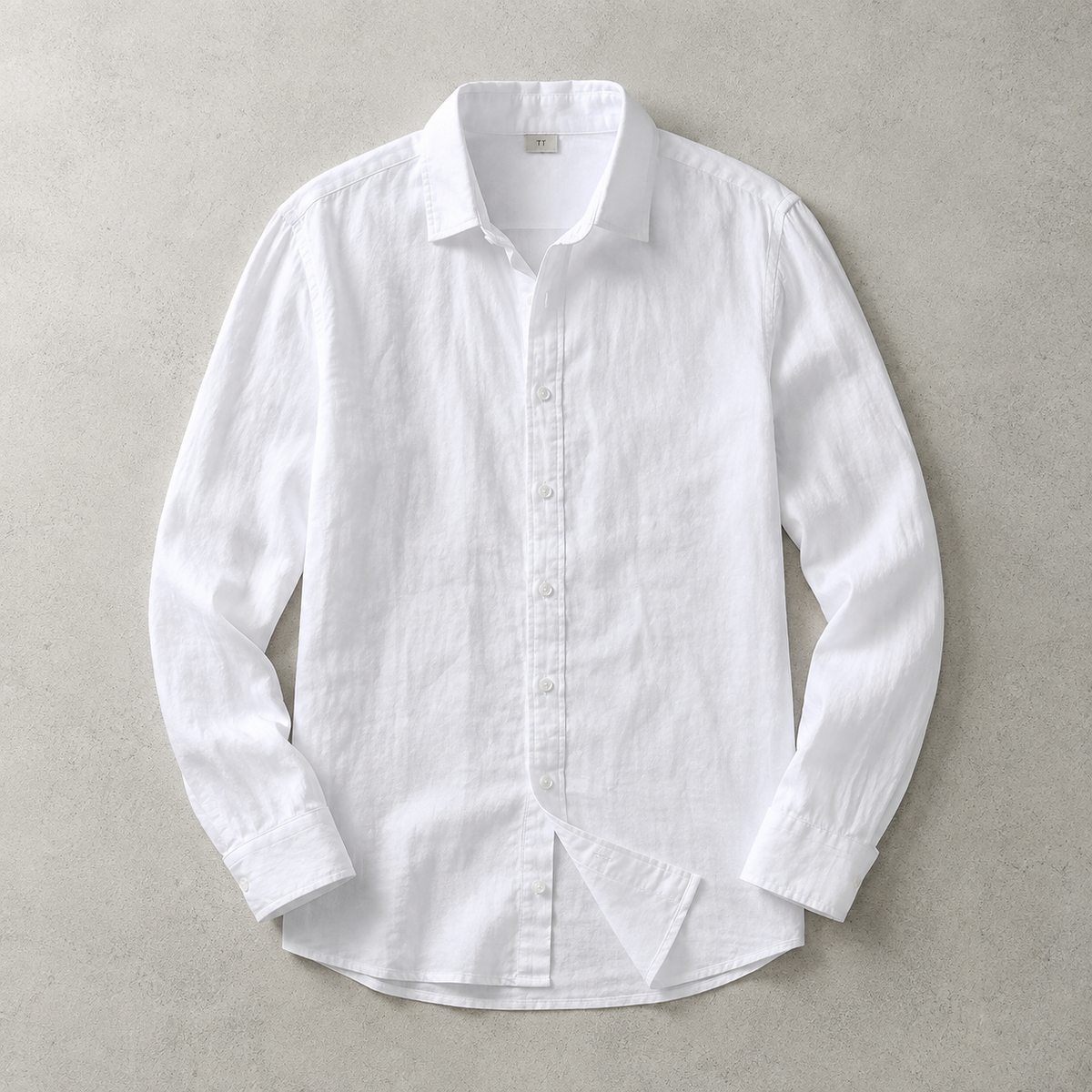 Men's Cotton Linen Shirt - Long Sleeve Casual Button Down