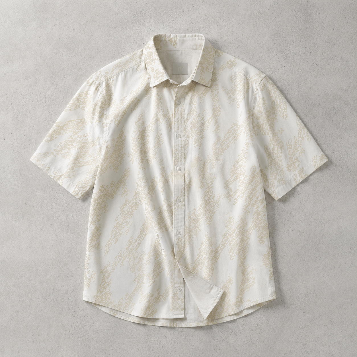Men's Printed Shirt - Abstract Print Short Sleeve Button Down