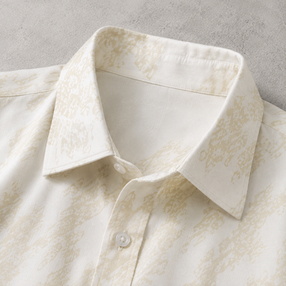 Men's Printed Shirt - Abstract Print Short Sleeve Button Down