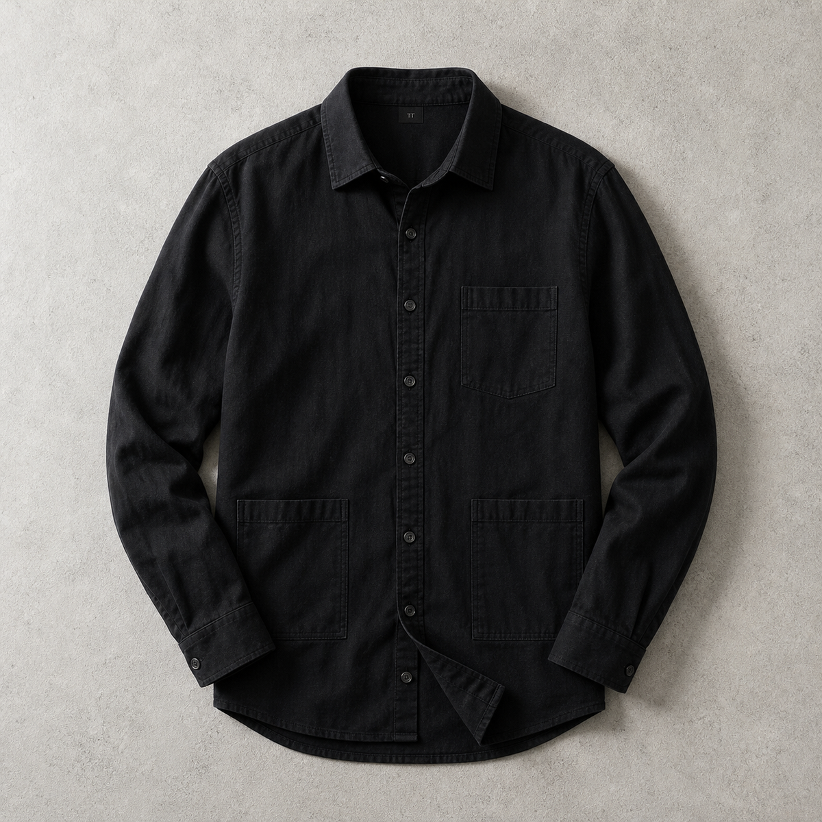 Men's Cotton Overshirt - Washed Utility Button Down