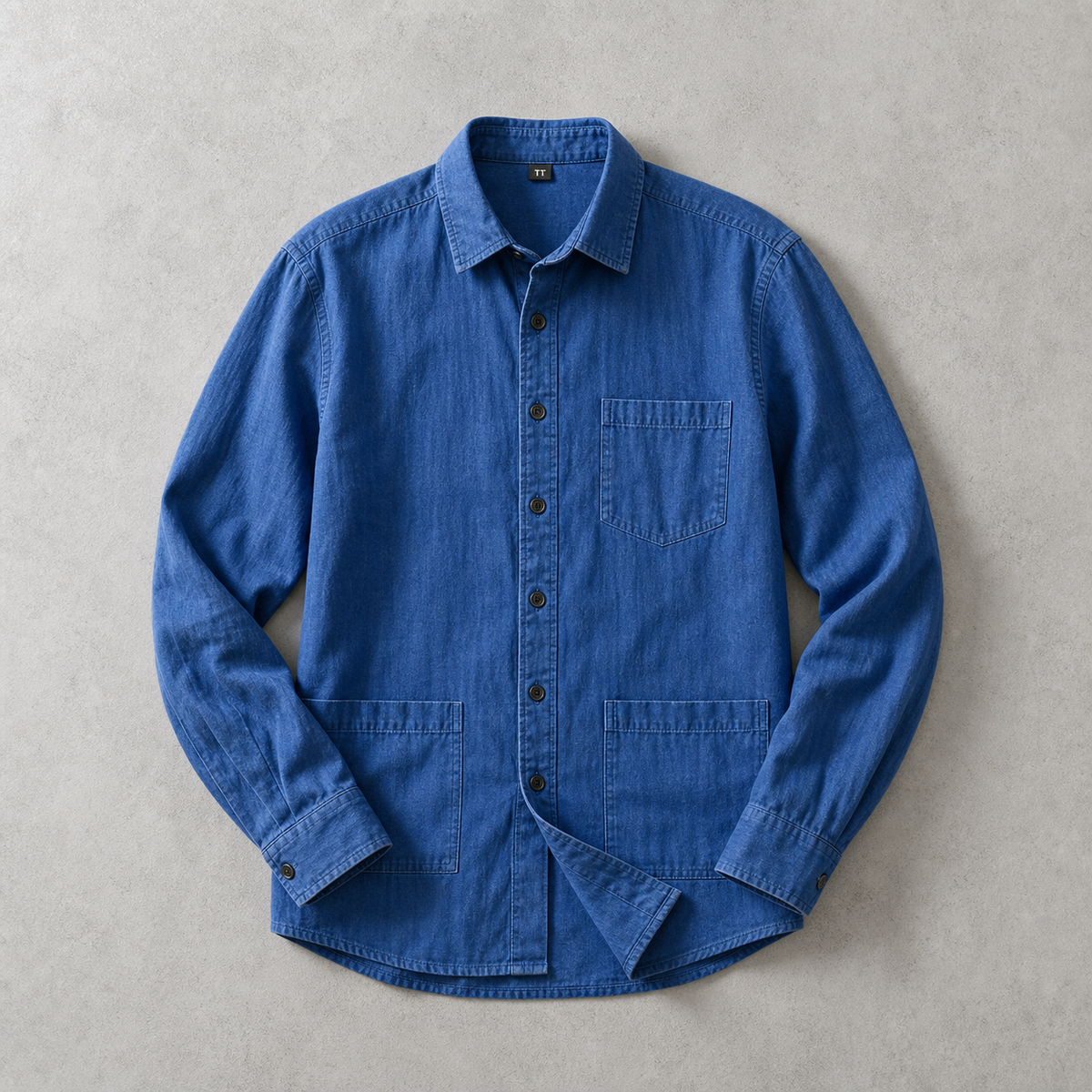 Men's Cotton Overshirt - Washed Utility Button Down