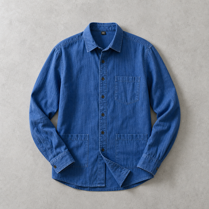Men's Cotton Overshirt - Washed Utility Button Down