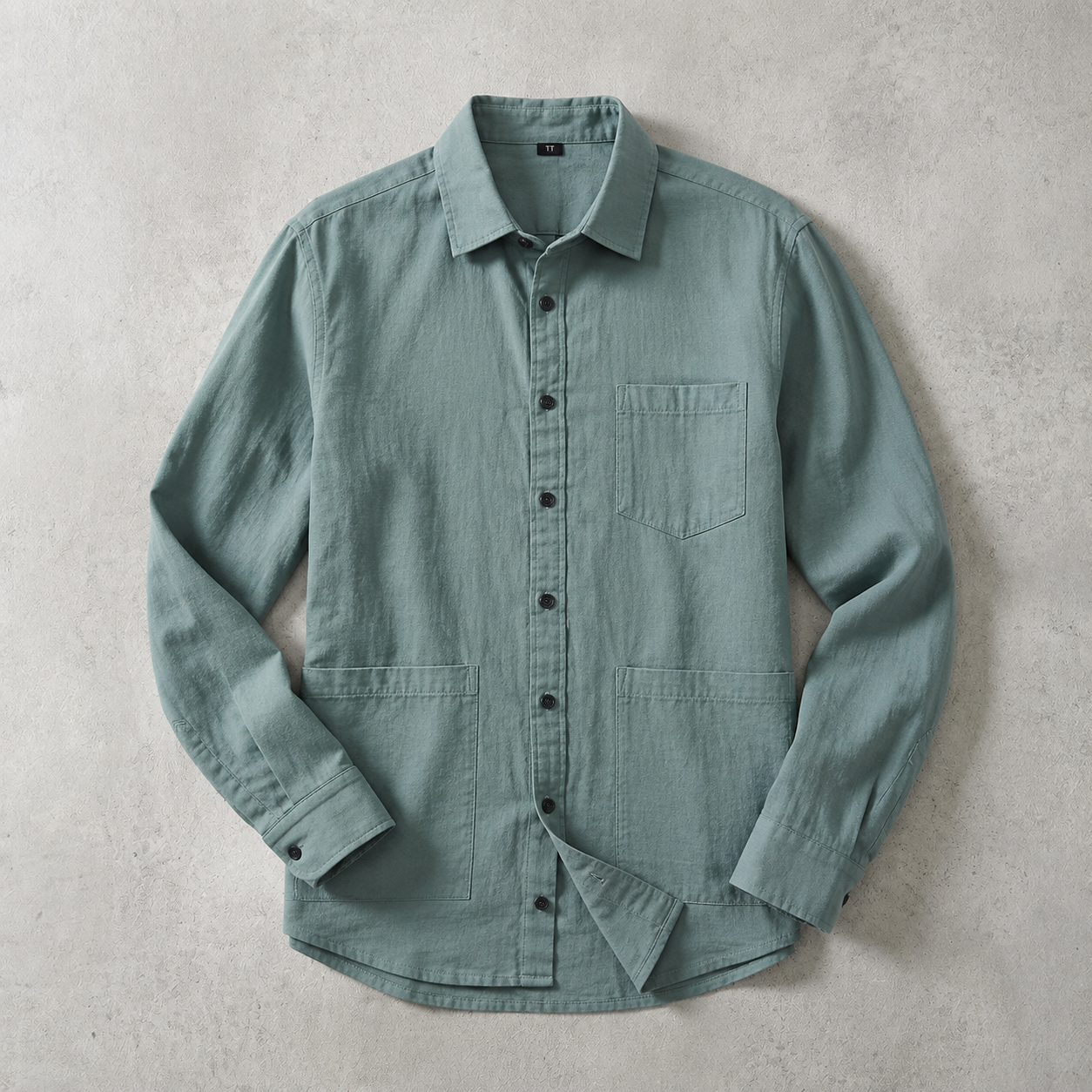 Men's Cotton Overshirt - Washed Utility Button Down
