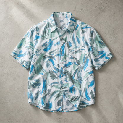 Men's Hawaiian Shirt - Tropical Print Short Sleeve