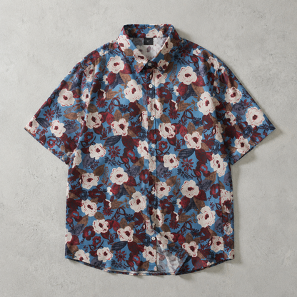 Men's Hawaiian Shirt - Tropical Print Short Sleeve