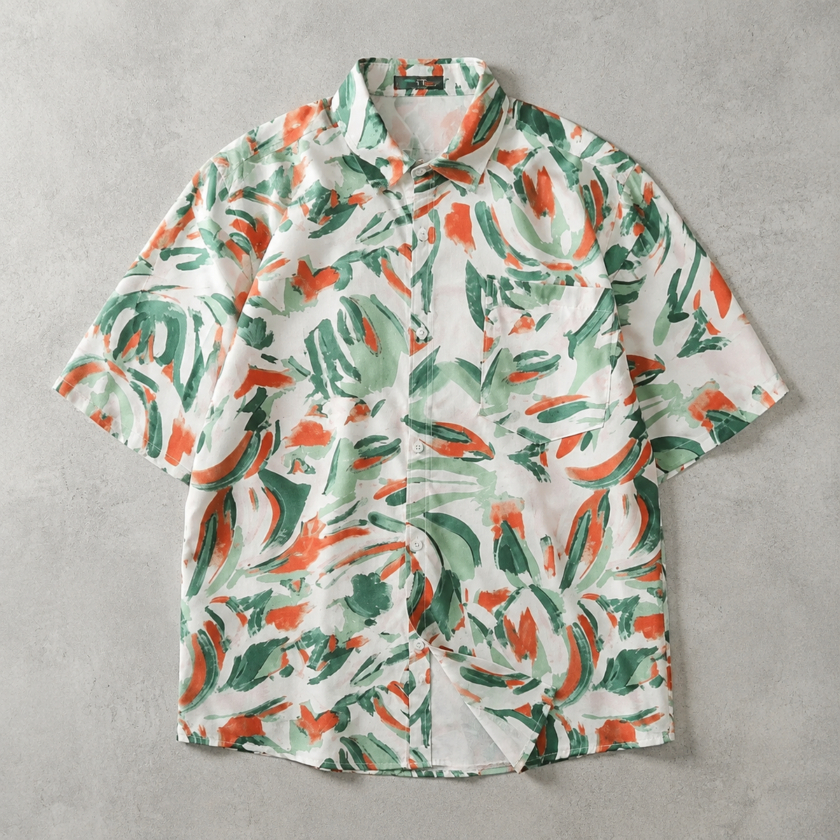 Men's Hawaiian Shirt - Tropical Print Short Sleeve