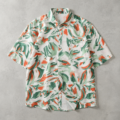 Men's Hawaiian Shirt - Tropical Print Short Sleeve