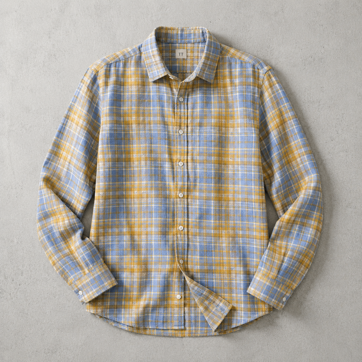 Men's Flannel Shirt - Brushed Plaid Long Sleeve Button Down