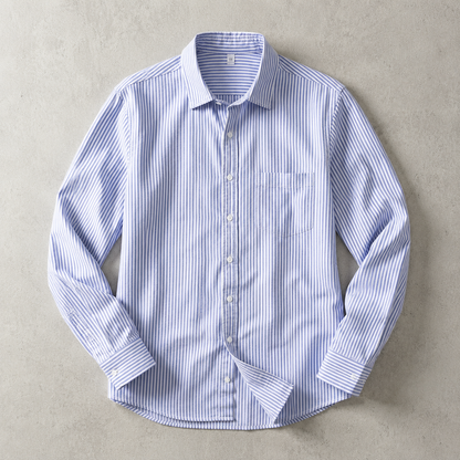 Men's Overshirt - Striped Long Sleeve Casual Shirt Jacket