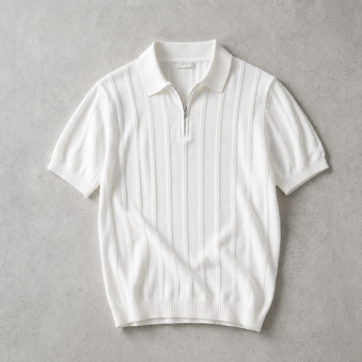 Men's Quarter Zip Polo Shirt - Knit Casual Pullover