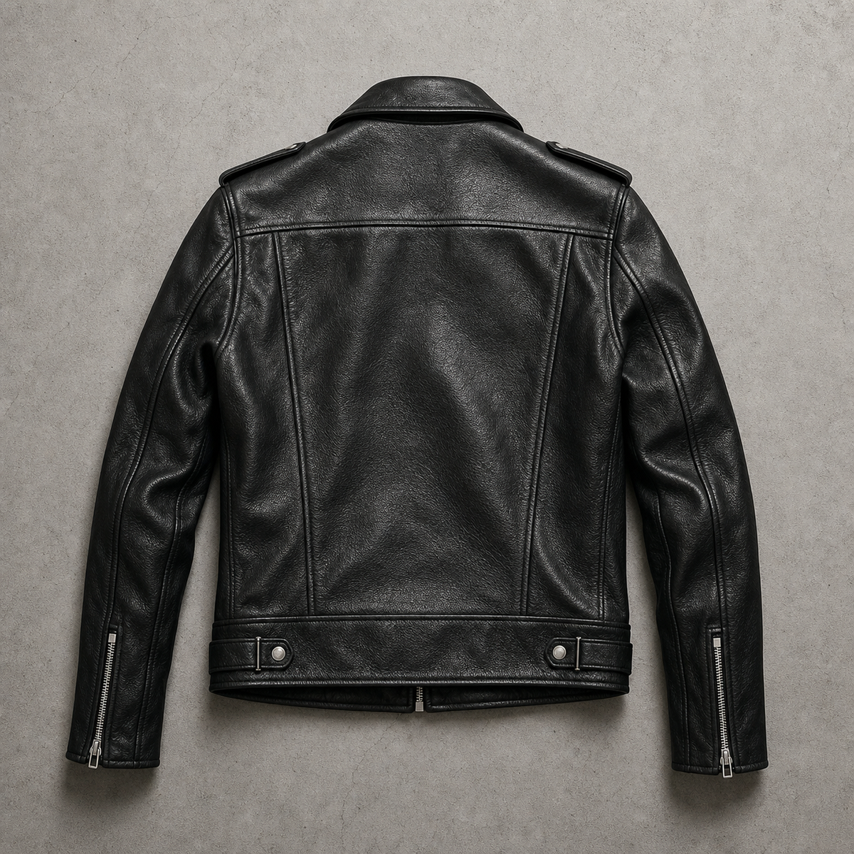 Men's Faux Leather Moto Jacket - Asymmetric Zip Motorcycle Style