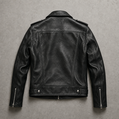 Men's Faux Leather Moto Jacket - Asymmetric Zip Motorcycle Style