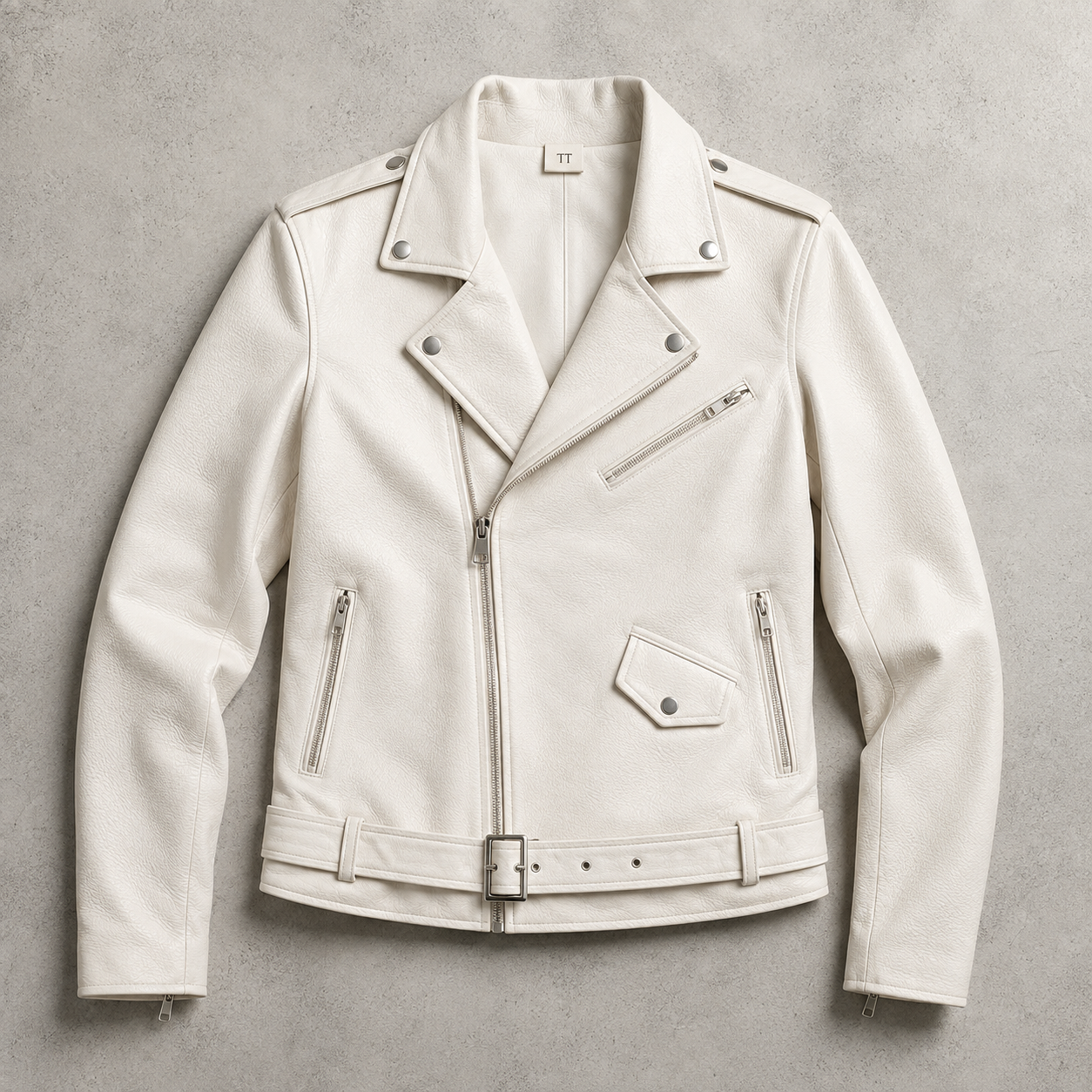 Men's Faux Leather Moto Jacket - Asymmetric Zip Motorcycle Style