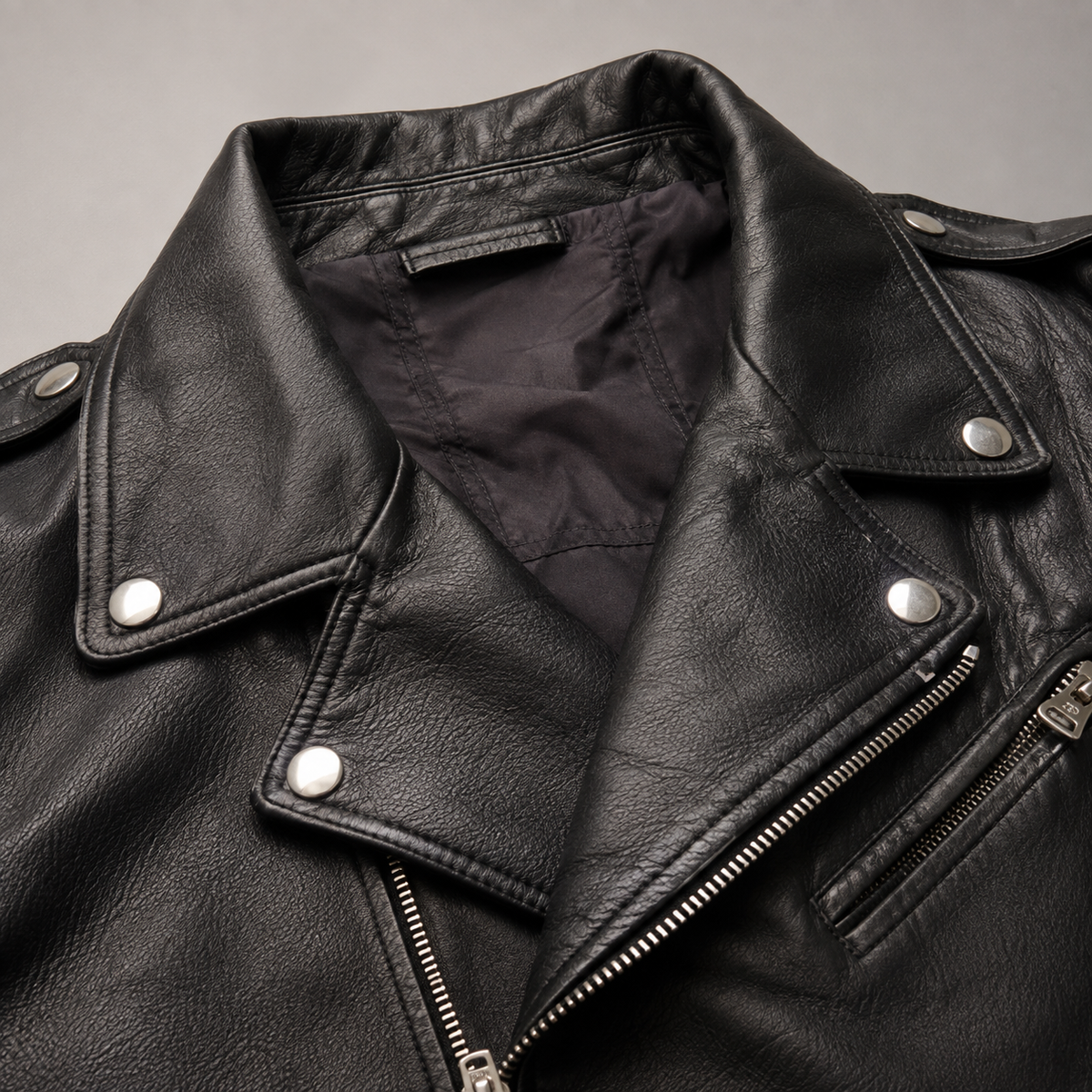 Men's Faux Leather Moto Jacket - Asymmetric Zip Motorcycle Style