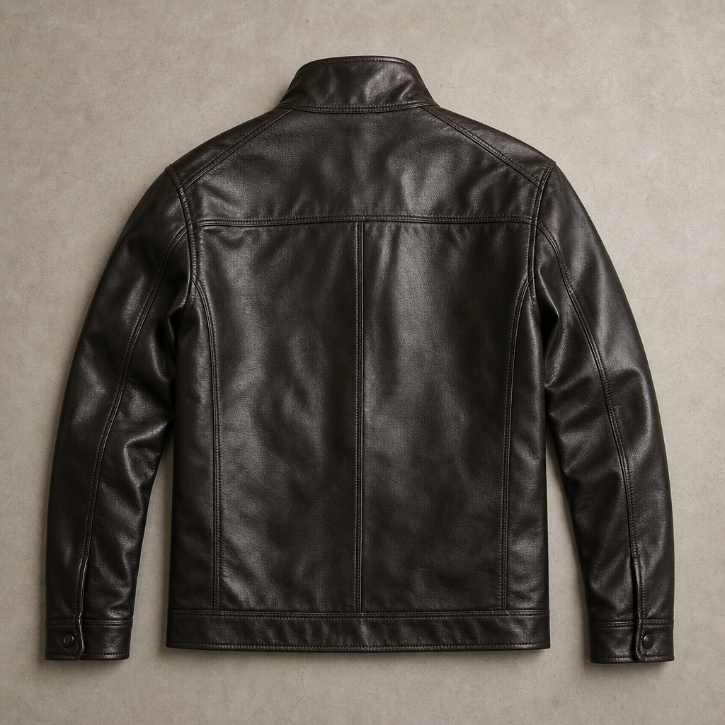 Men's Faux Leather Jacket - Faux Fur Lined Warm Winter Outerwear