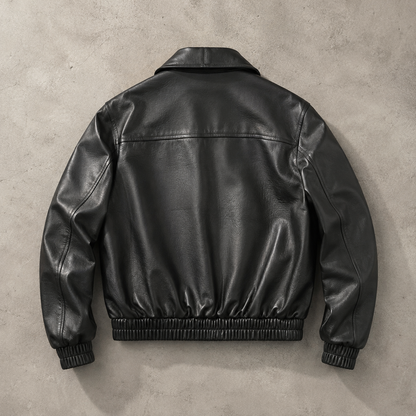 Men's Faux Leather Jacket - Boxy Fit Casual Outerwear