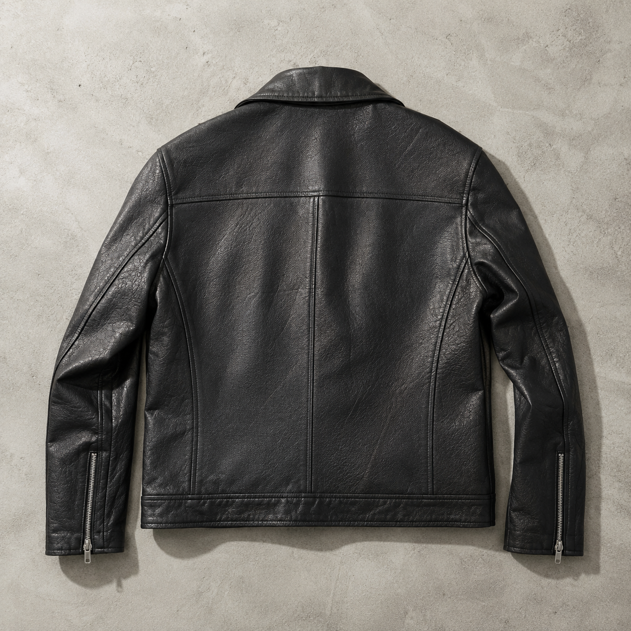 Men's Faux Leather Jacket - Slim Fit Casual Motorcycle Style