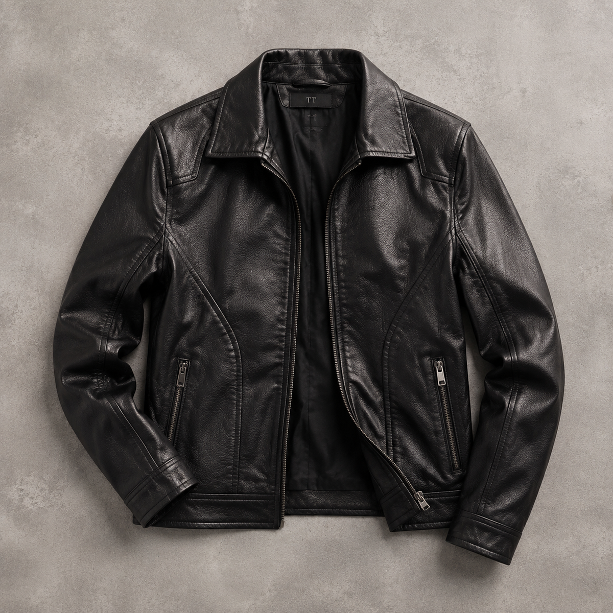 Men's Faux Leather Jacket - Slim Fit Casual Motorcycle Style