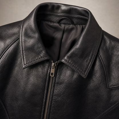 Men's Faux Leather Jacket - Slim Fit Casual Motorcycle Style
