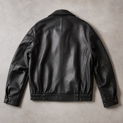Men's Faux Leather Jacket - Relaxed Fit Zip Front Outerwear