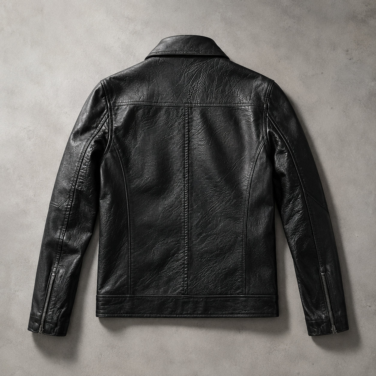 Men's Faux Leather Jacket - Slim Fit Motorcycle Style