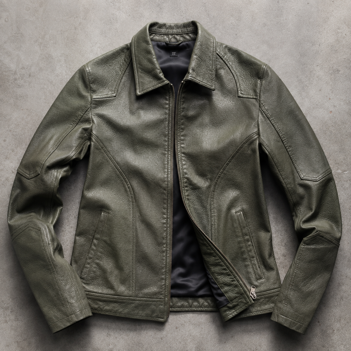 Men's Faux Leather Jacket - Slim Fit Motorcycle Style