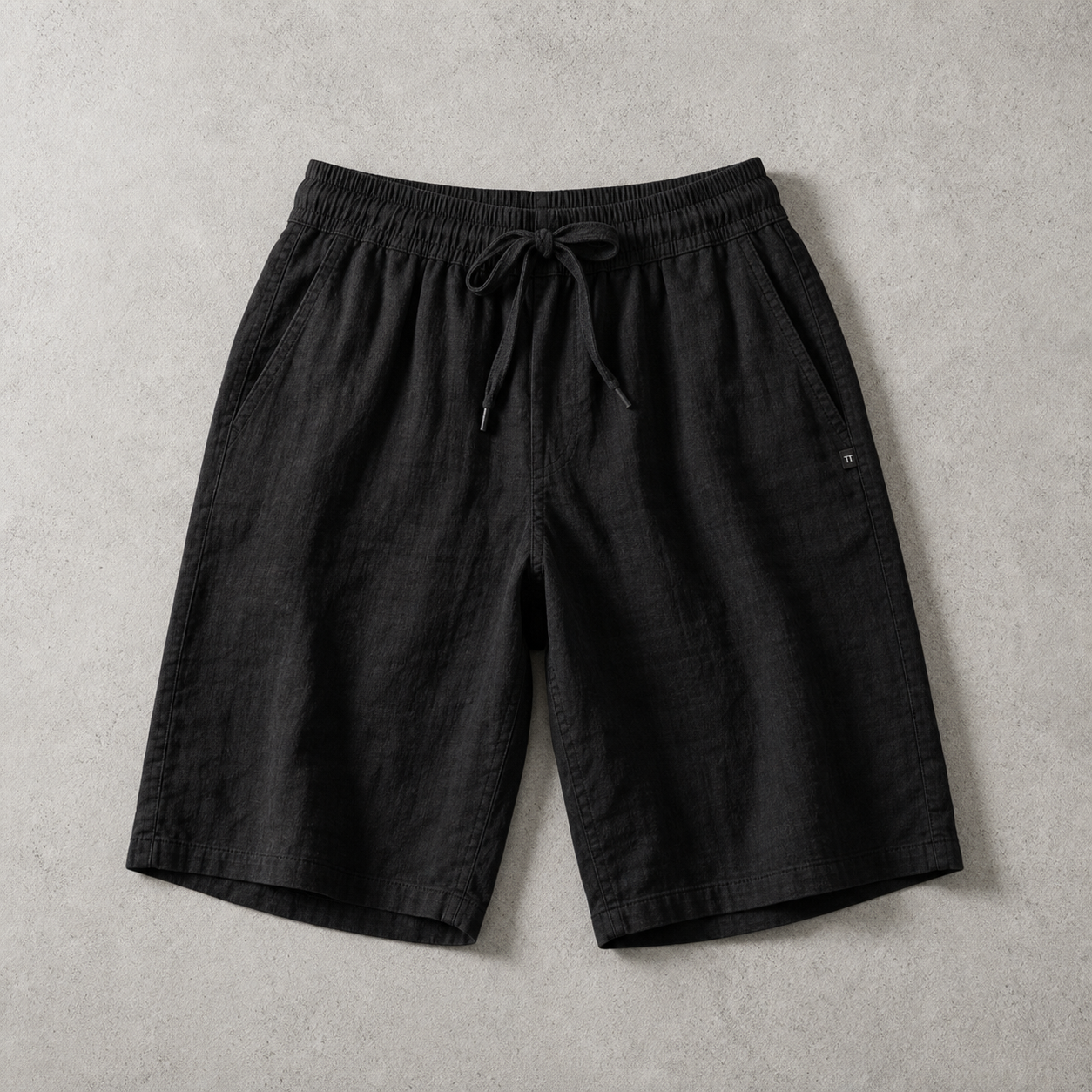 Men's Linen Blend Shorts - Drawstring Casual Beach Shorts